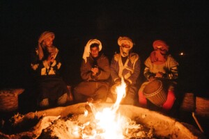 fire camp in sahara desert