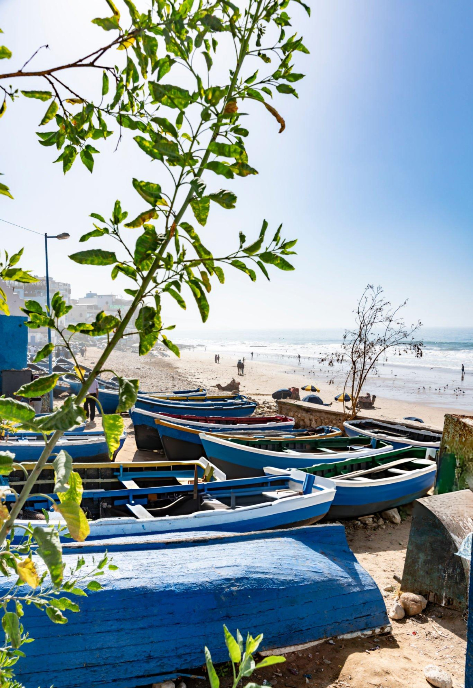 Beach coastline in Agadir, Morocco