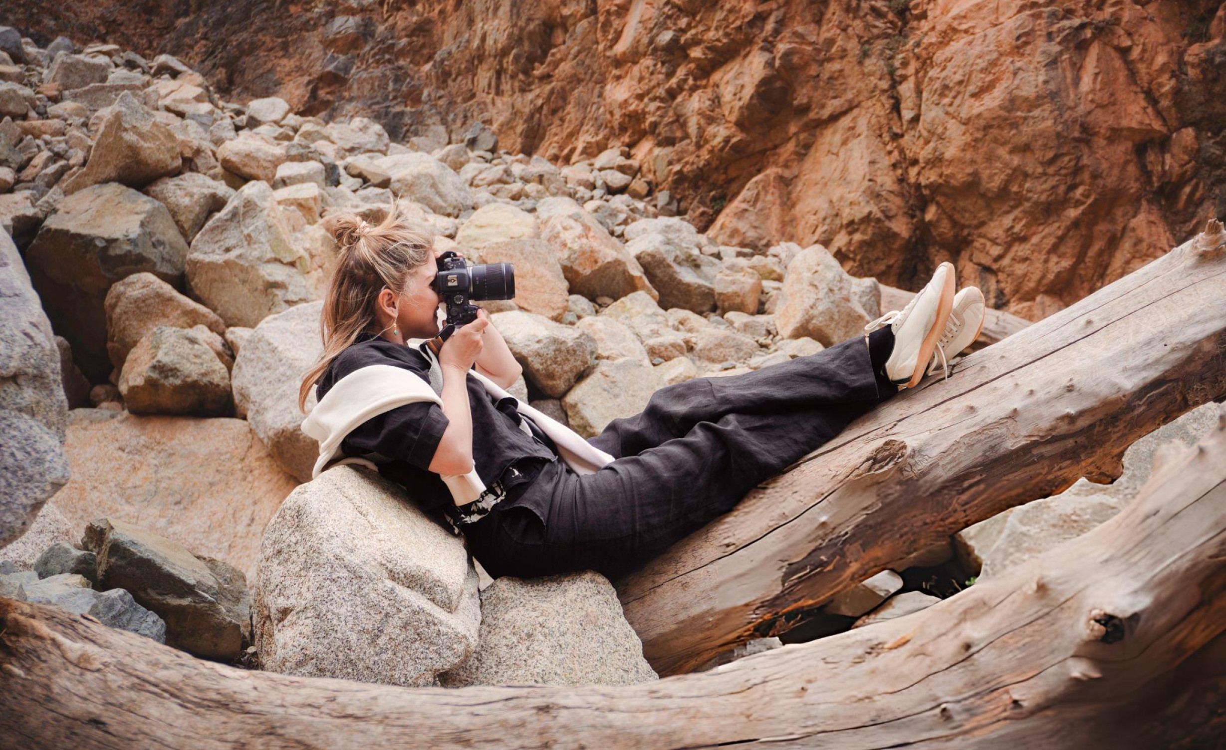 Photographer capturing the Anti-Atlas Mountains on the Morocco Photo Tour